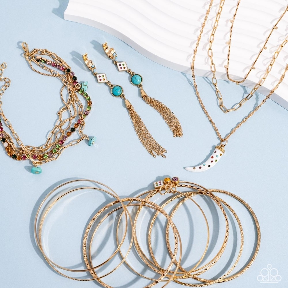 Chic Gold and Turquoise Bracelet Set